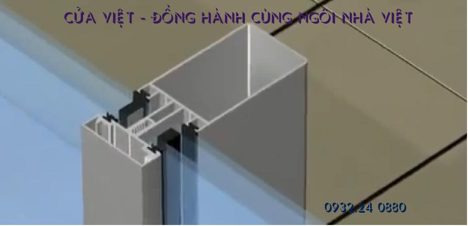 Vách kính mặt dựng khung nổi